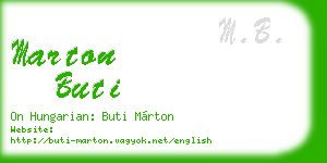 marton buti business card